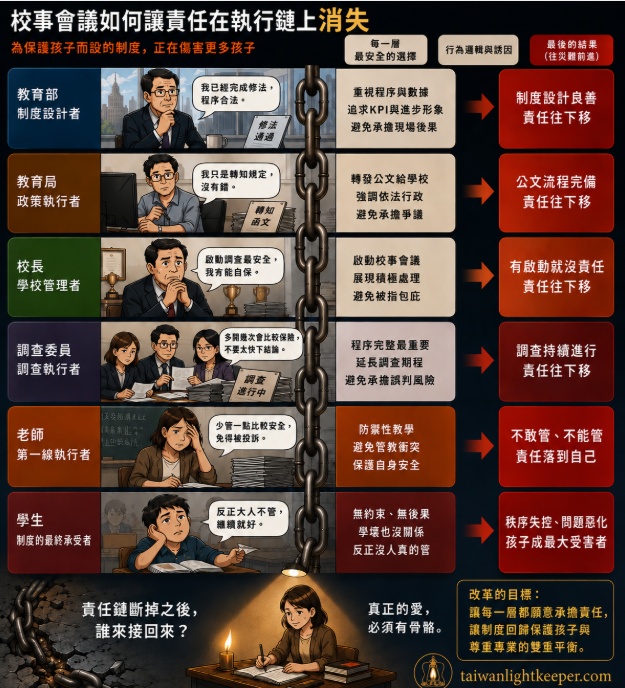 校事會議如何讓責任在執行鏈上消失